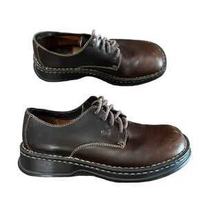 Women’s Leather Comfort Lace Up Shoes Brown Size 9 Wide